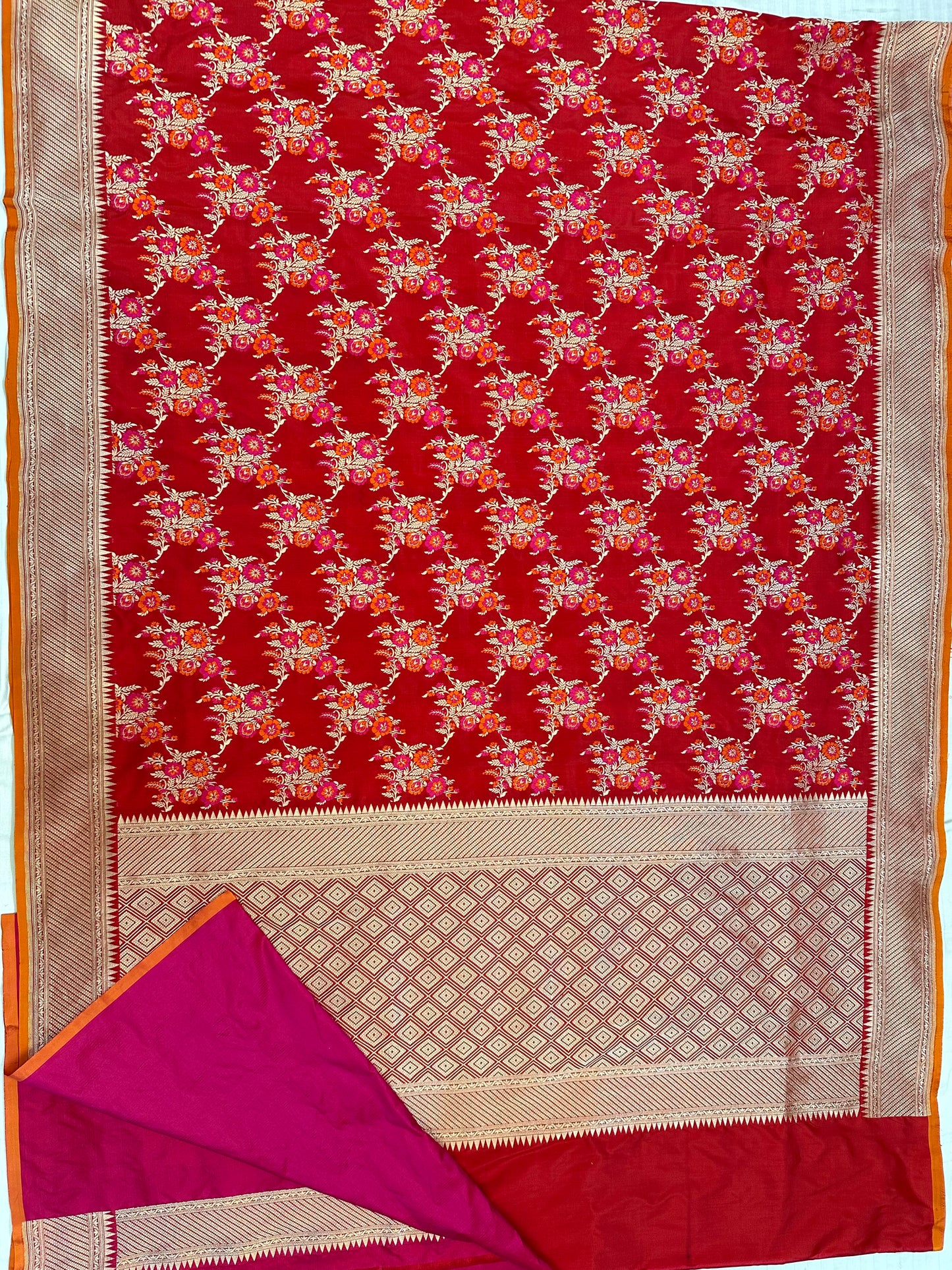 Red Banarasi katan Silk Saree