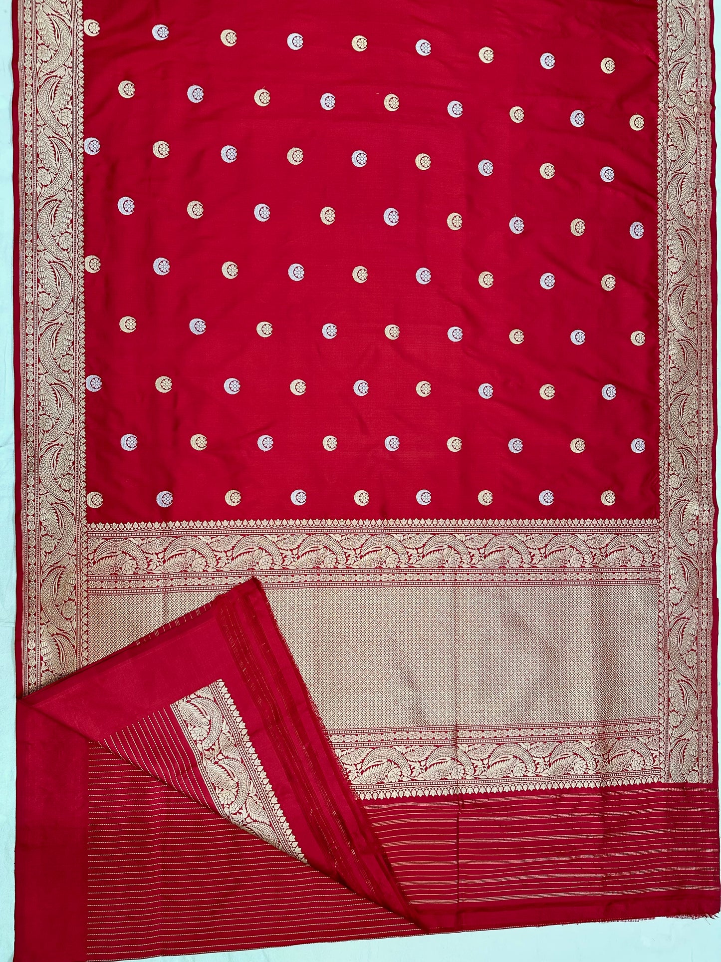 Red Handloom Banarasi Katan by Katan Silk Saree