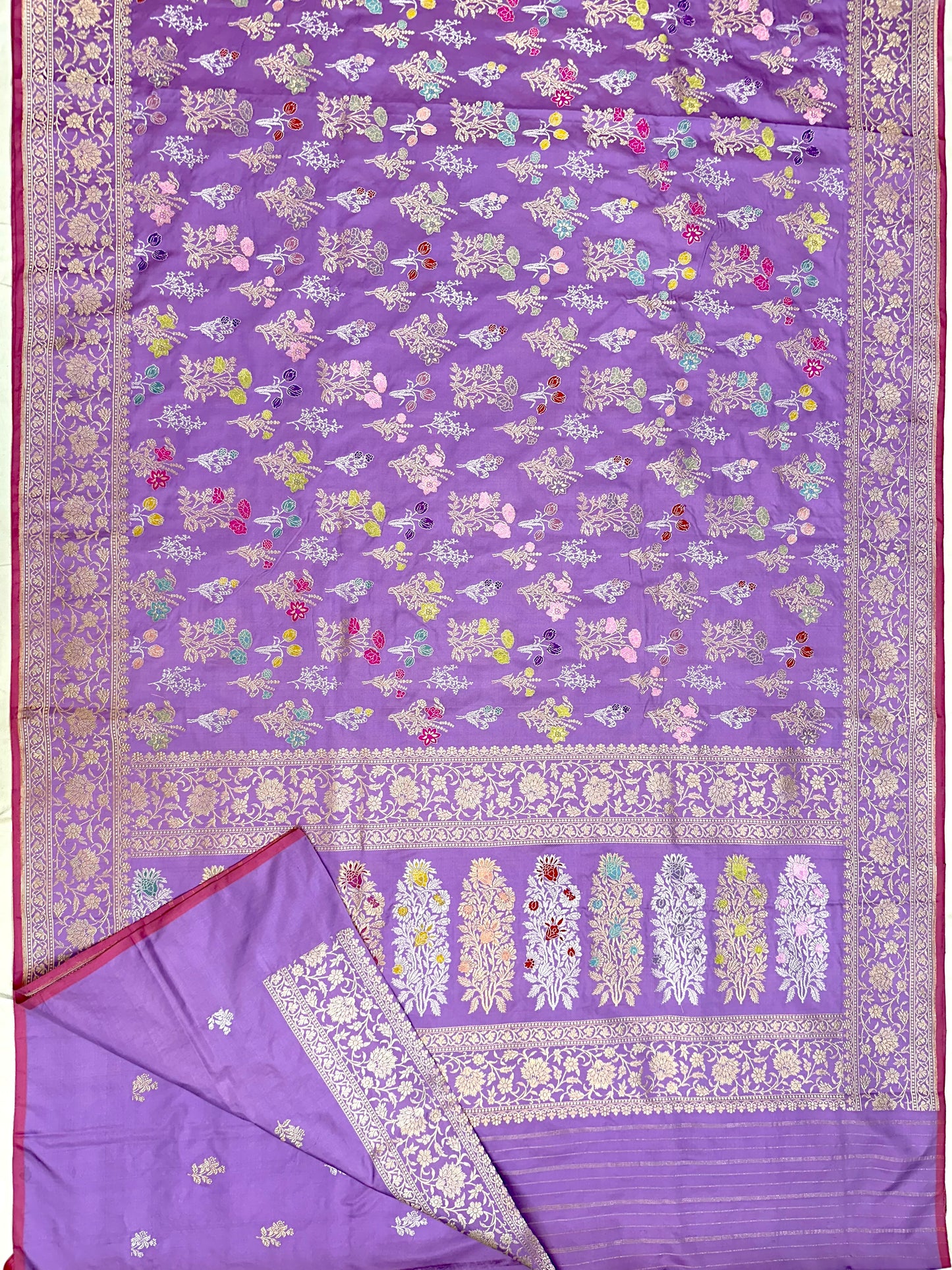 Lavender Handloom Banarasi Katan by Katan Silk Saree