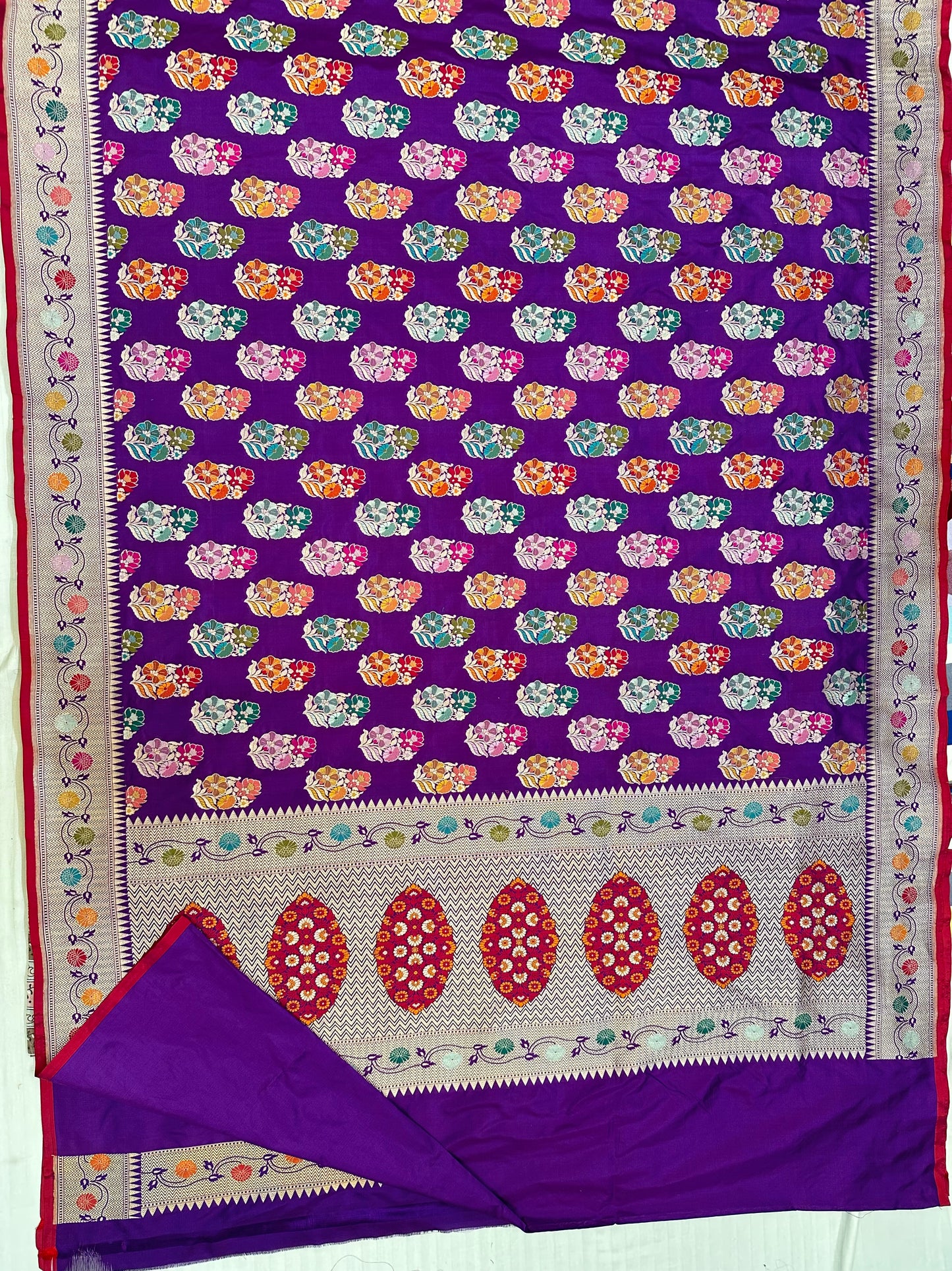 Magenta Banarasi katan Silk Saree