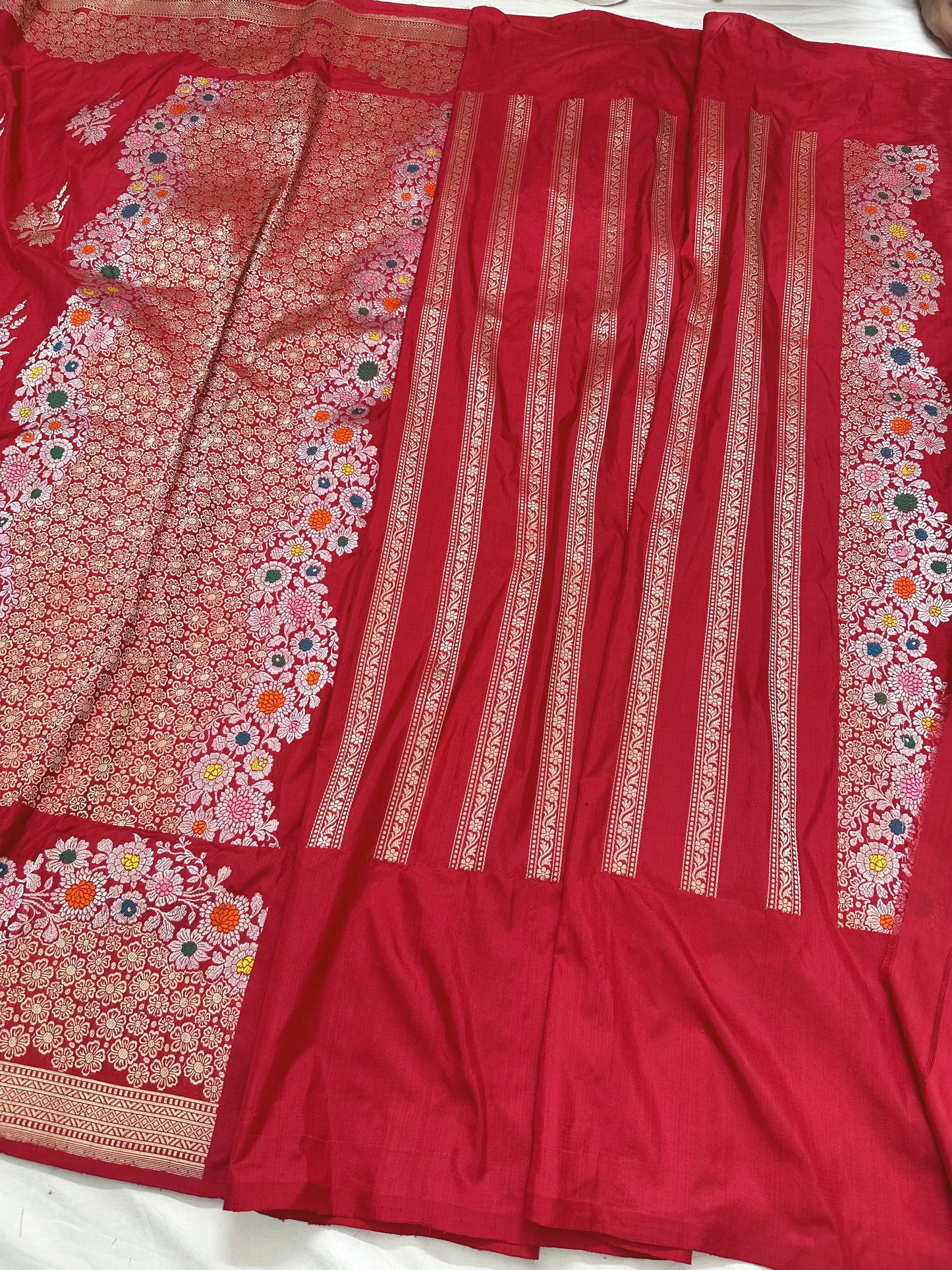 Red Designer Handloom Banarasi Katan by Katan Silk Saree