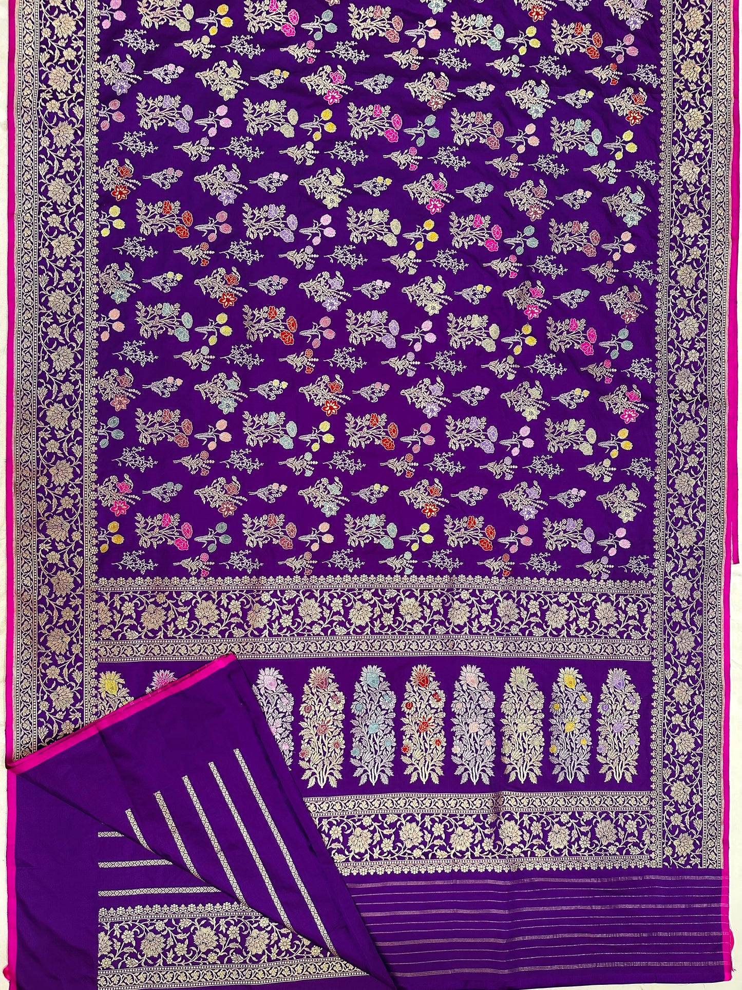 Purple Handloom Banarasi Katan by Katan Silk Saree