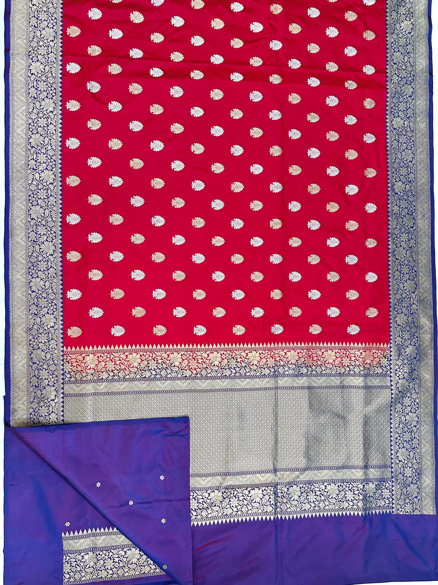 Red Handloom Banarasi Katan by Katan Silk Saree