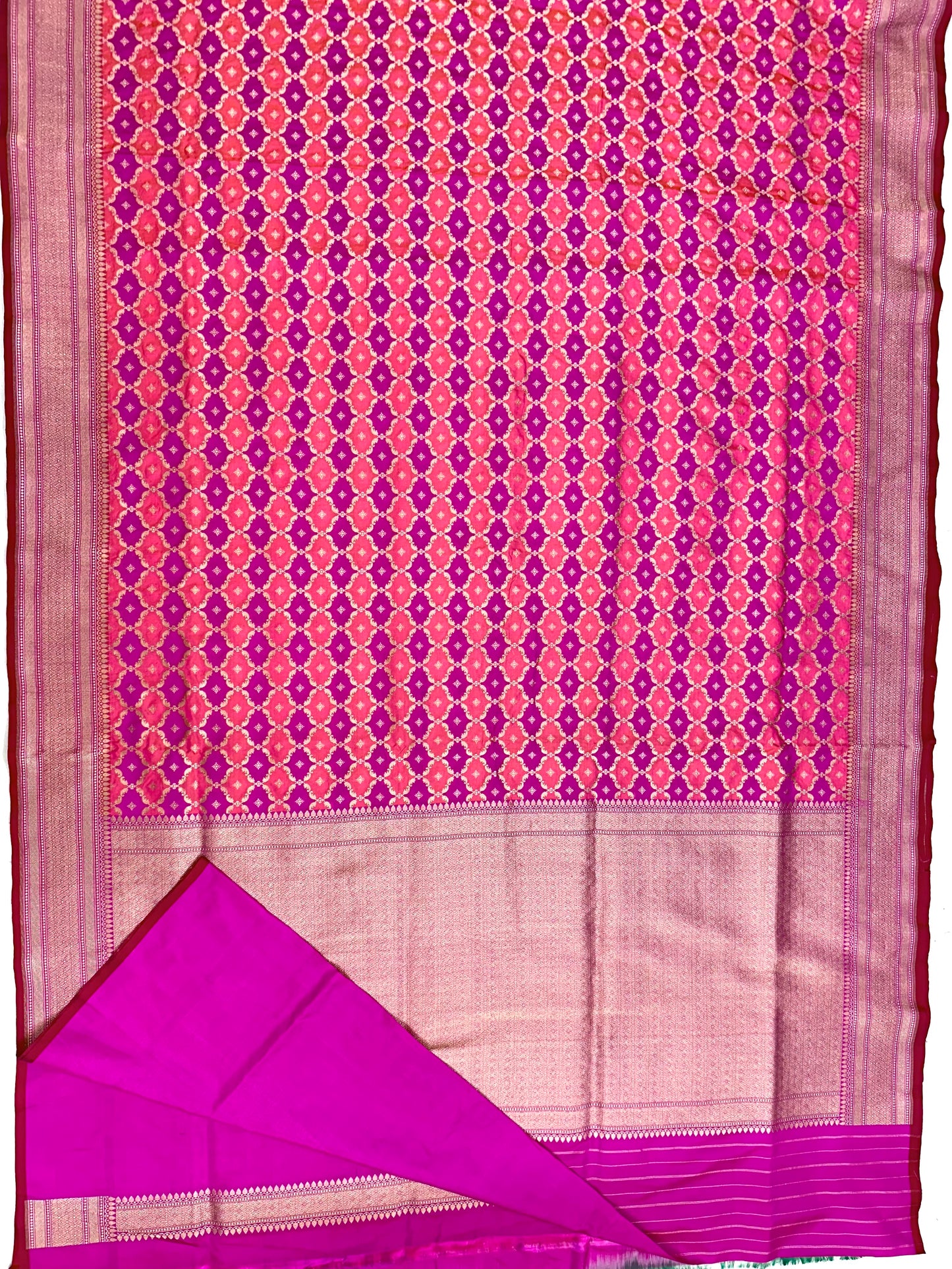 Rani Pink Rangkat Banarasi katan Silk Saree
