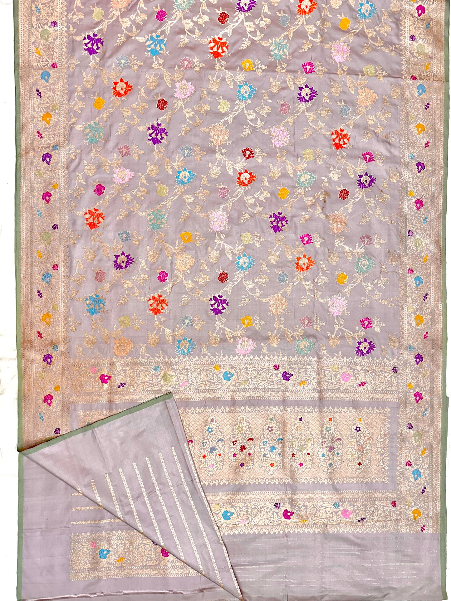 Lilac Handloom Banarasi Katan by Katan Silk Saree