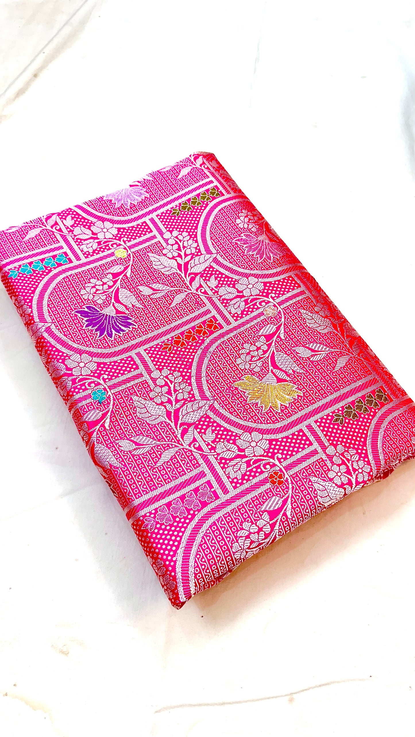 Rani Pink Exclusive Brocade jaal Handloom Pure Banarasi Katan by Katan Silk Saree