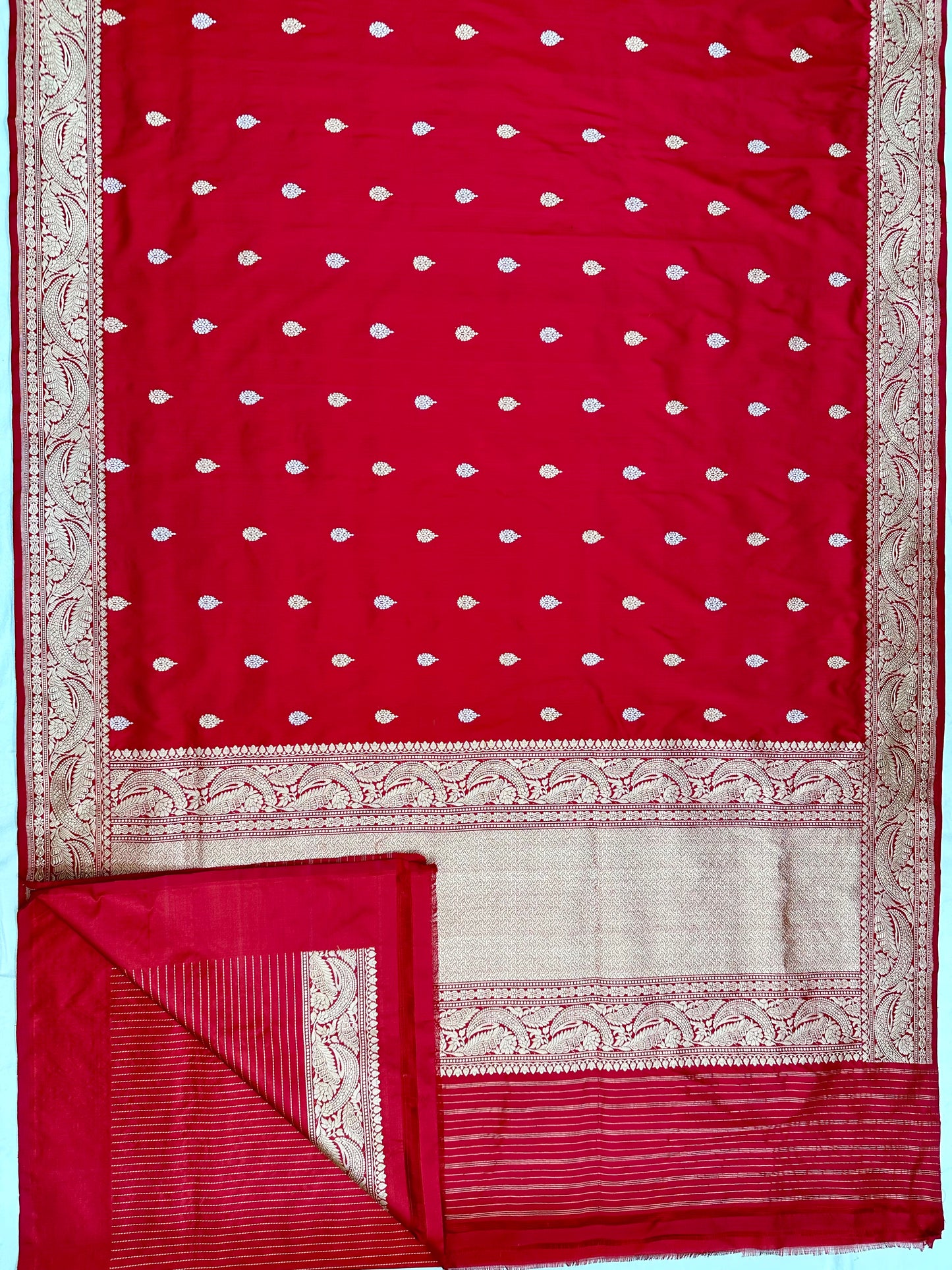 Red Handloom Banarasi Katan by Katan Silk Saree