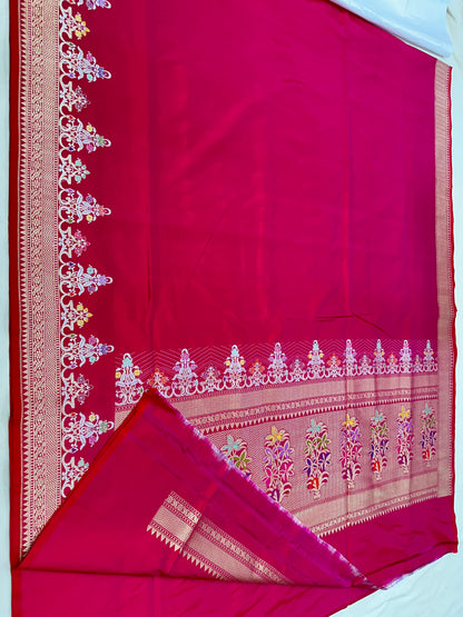 Rani Pure Banarasi handwoven Kadhwa weave katan Silk Saree